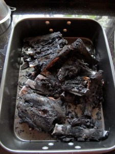 beef ribs burned beyond recognition