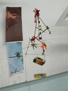 hanging piece with prints