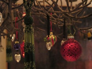 ornaments on chandelier