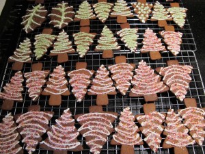 colorful Christmas tree cookies colorful Christmas tree cookies