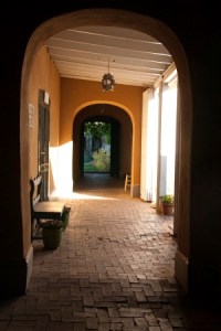 looking down a portal