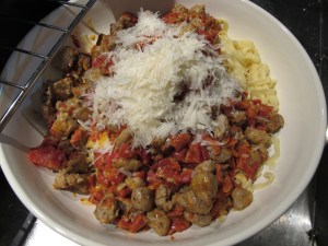 pasta with meat sauce & cheese