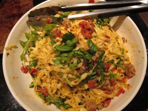 pasta tossed with all ingredients