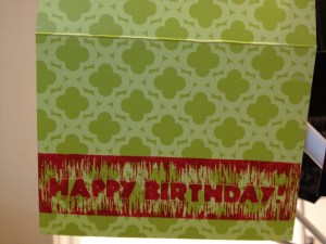 green happy birthday card