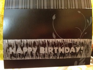 black happy birthday card