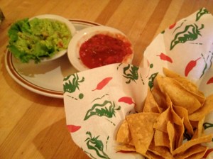 chips, guacamole and salsa