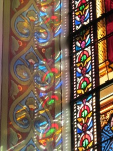 sunlight through stained glass