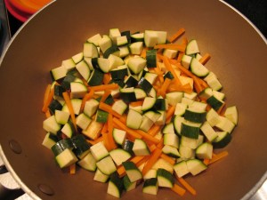 tofu & veggies cooking