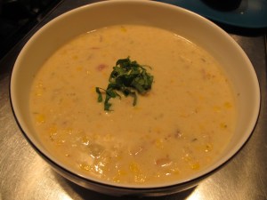 corn chowder finished soup