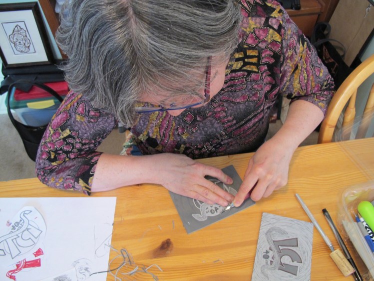 working on second carving