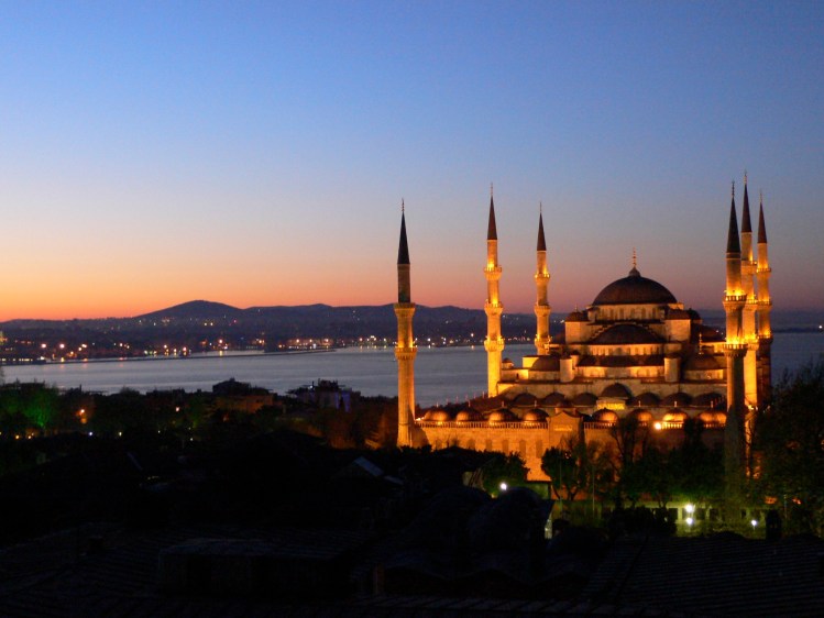 the Blue Mosque at sunrise