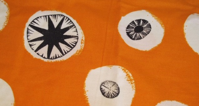 orange printed fabric