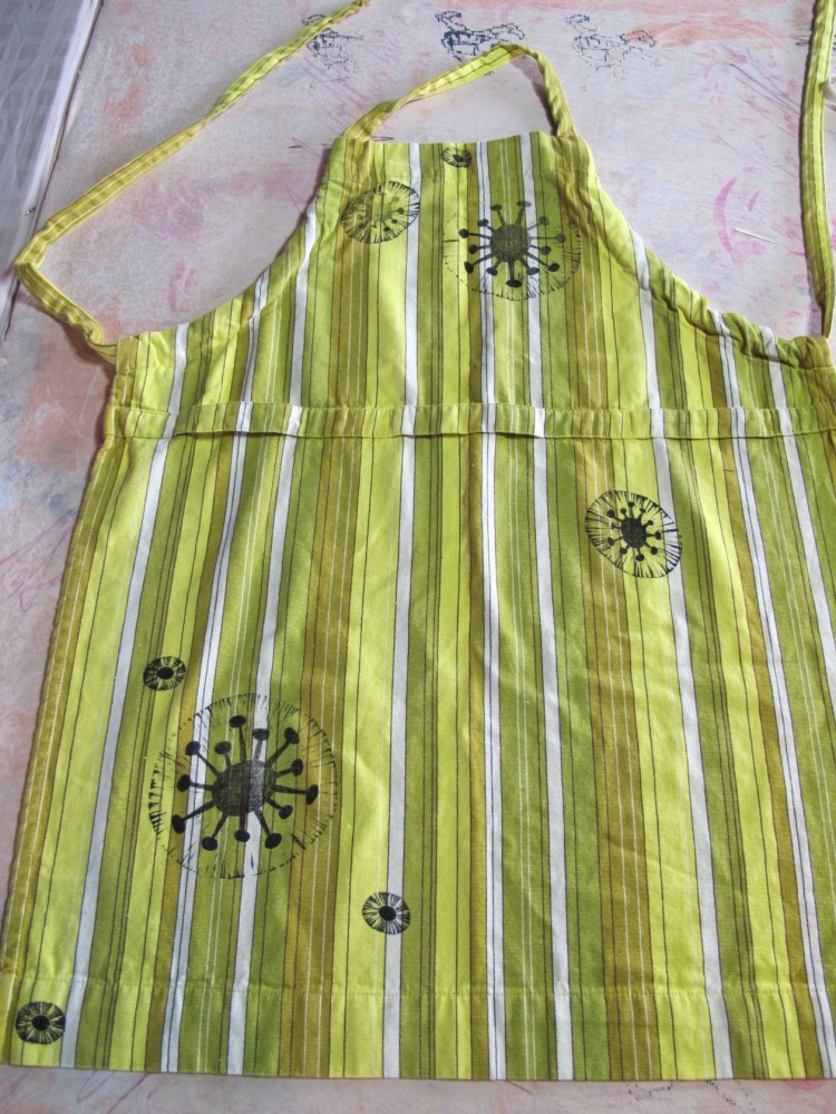 green striped apron green striped apron
