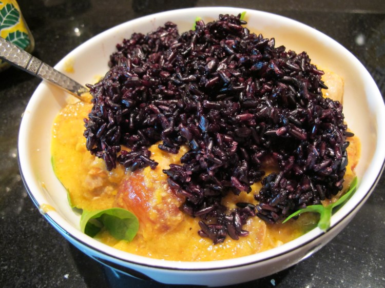 finished dish with rice on top