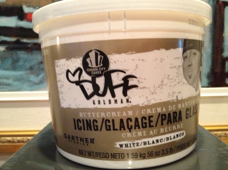 tub of Duff white icing tub of Duff white icing