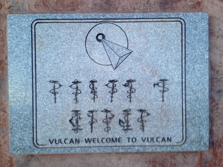 Vulcan welcome sign