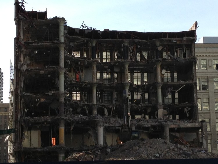 building coming down