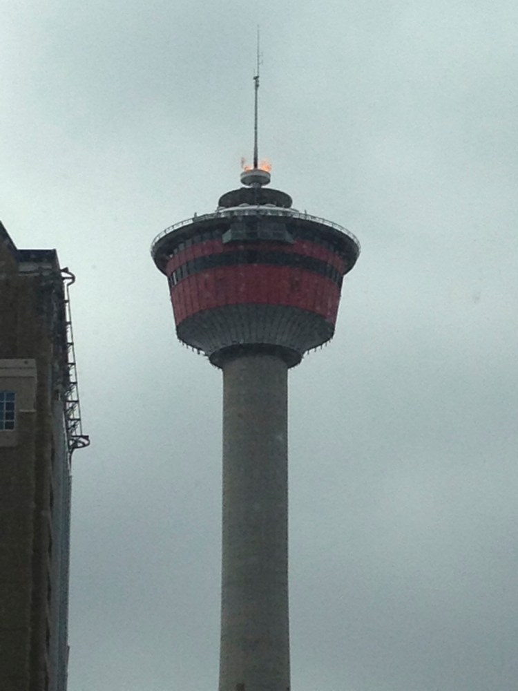 flame on Calgary Tower