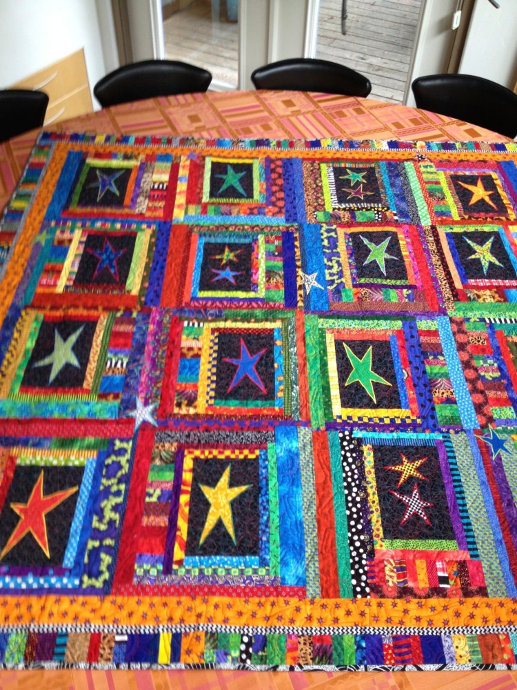 quilt on table
