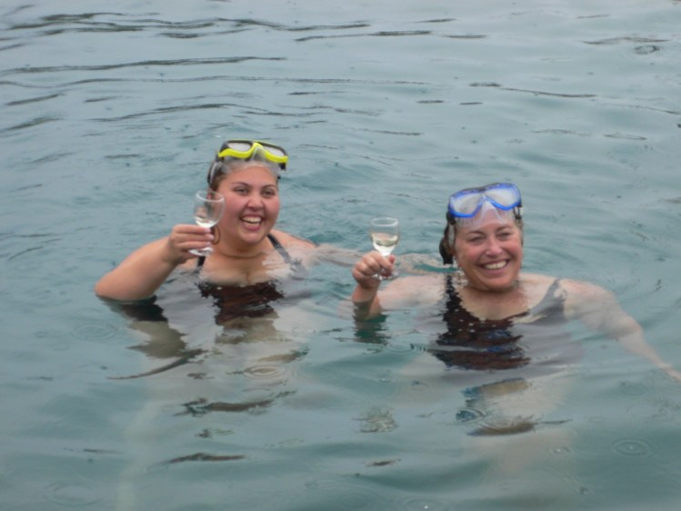 toast during a Mediterranean swim, Kalekoy, Turkey