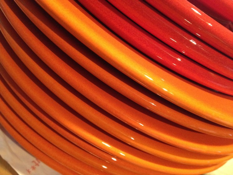 stack of colorful plates