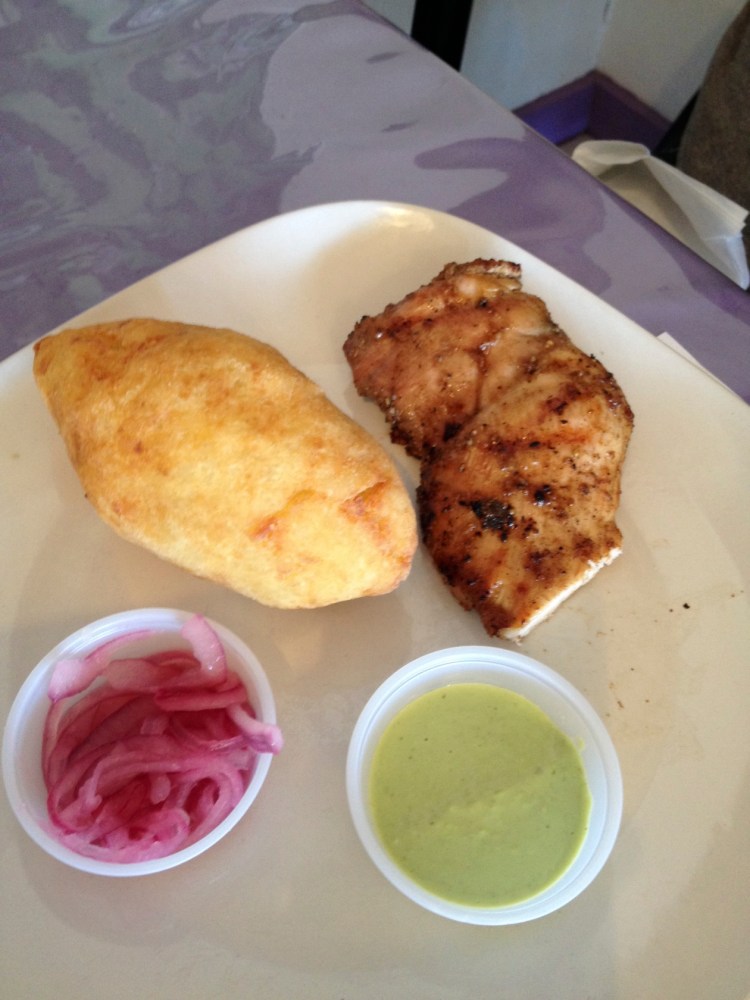 chicken and stuffed potato