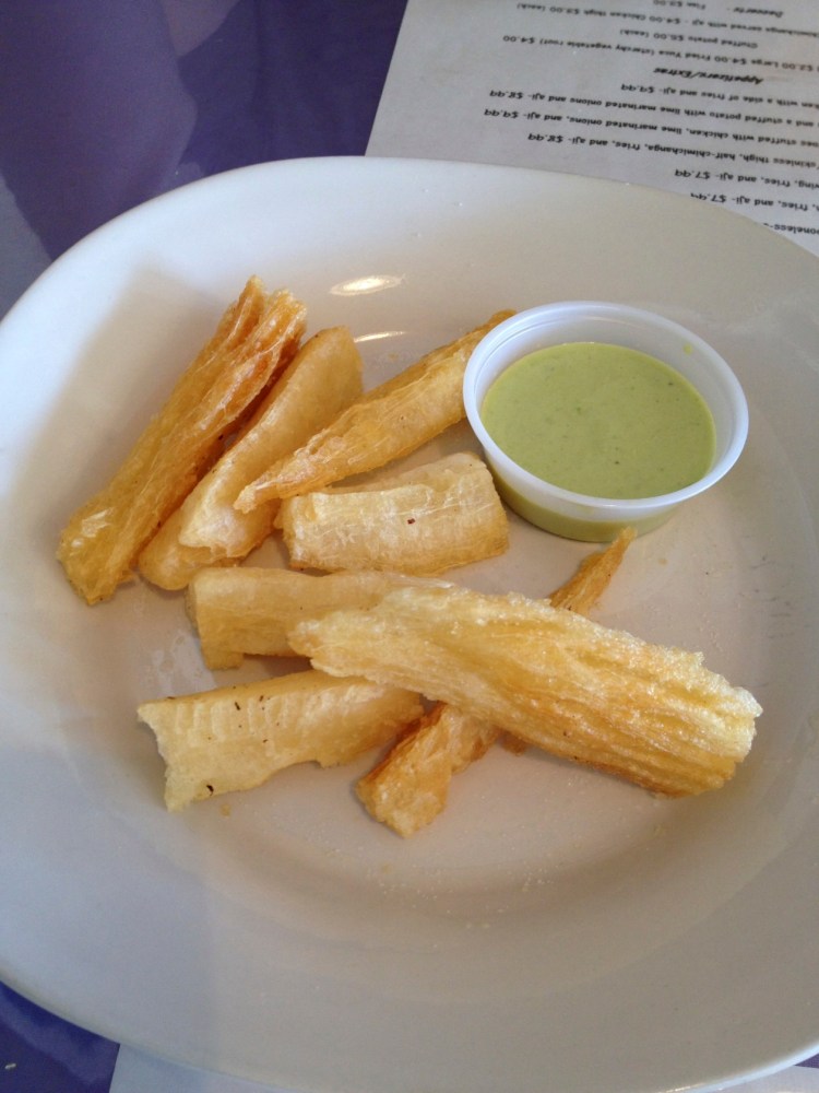 fried yuca and aji sauce