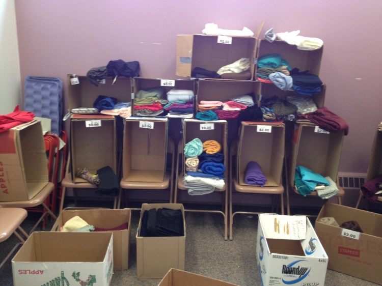 picked over fabric shelves