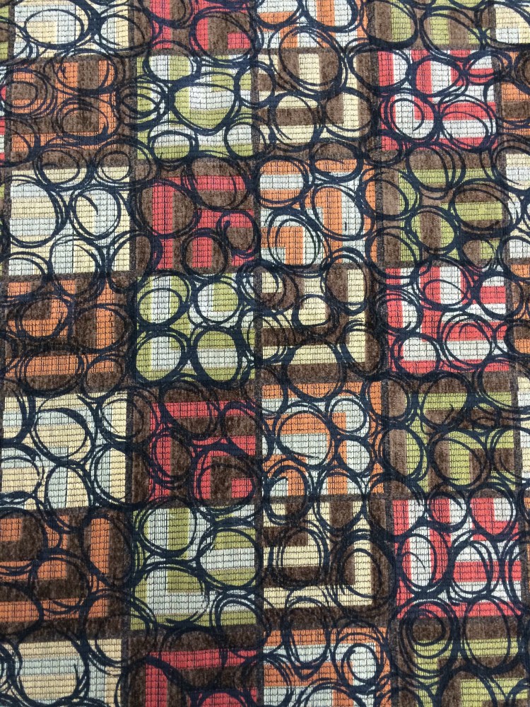circle design on upholstery fabric